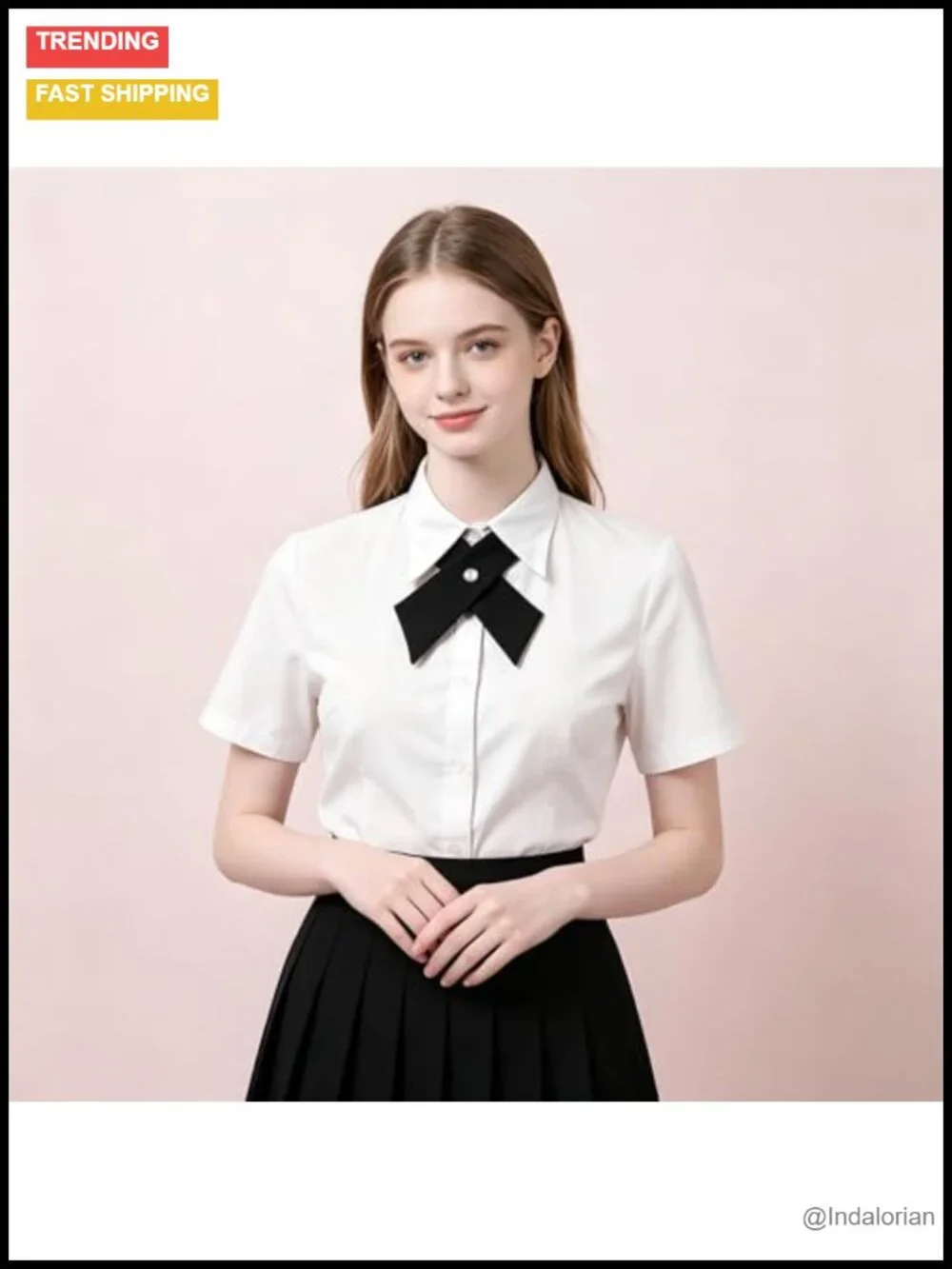 Adjustable Criss-Cross Bow Tie for Women Teen School Uniform